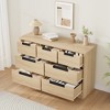 7 Drawer Dresser for Bedroom, Natural Modern Double Dresser Organizer with Embedded Handles Design, Wooden Chest of Drawers for Living Room, Hallway - 3 of 4