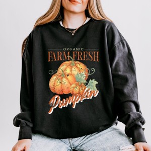 Simply Sage Market Farm Fresh Pumpkin Watercolor Lightweight Garment Dyed Sweatshirt - 1 of 4