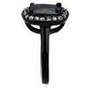 Slickblue Stainless Steel Ring with Montana Blue Synthetic Glass, Black Finish, Clear Stones, Sizes 5-10 - 4 of 4