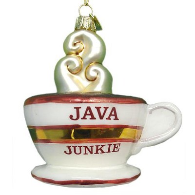 Kurt S. Adler 3.5" Noble Gems Mouth Blown Glass Coffee Break Java Junkie Christmas Ornament