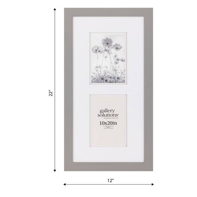 Gray Matte Wood Hanging Picture Frame with Double White Mat