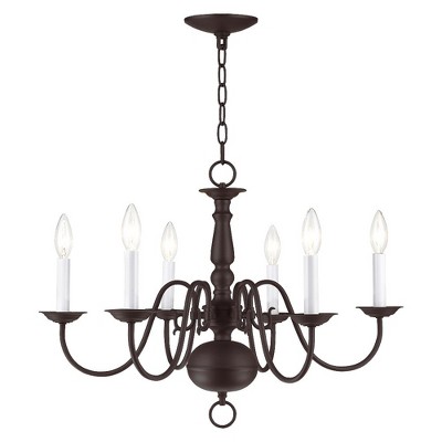 Livex Lighting Williamsburgh 6 - Light Chandelier in  Bronze