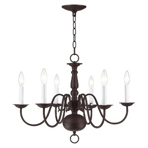 Livex Lighting Williamsburgh 6 - Light Chandelier in  Bronze - 1 of 2