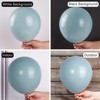 PartyWoo Balloons Dusty Blue Light Aqua 18 12 10 5 Inch 100 pcs - 3 of 4