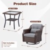 Buenhomino 3-Piece Outdoor Wicker Swivel Rocker Chair Set with Side Table, All-Weather PE Rattan Glider Chairs with Cushions for Patio or Deck - 4 of 4