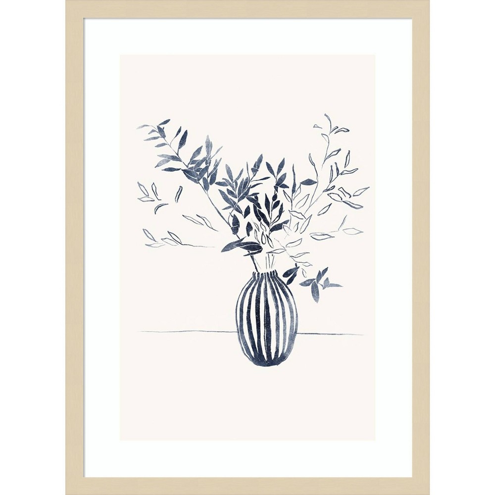 Amanti Art Blue Branches 1 by Yuyu Pont Wood Framed Wall Art Print