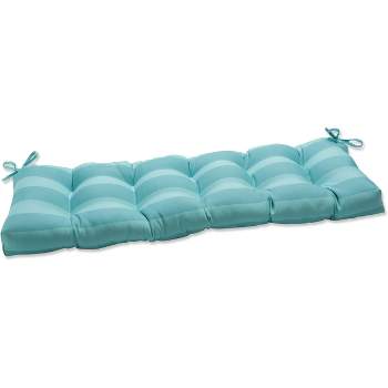 60"x18" Outdoor/Indoor Blown Bench Cushion Preview Lagoon Blue - Pillow Perfect