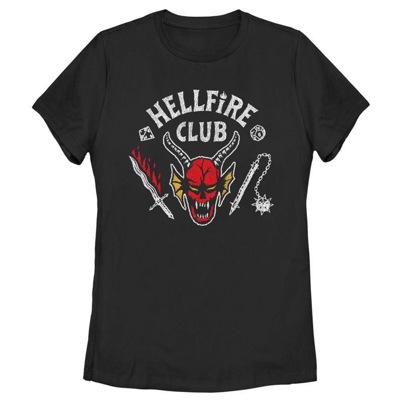 Women's Stranger Things Hellfire Club Costume T-Shirt, 1 of 5