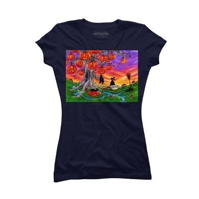 Junior's Design By Humans WAITING FOR HALLOWEEN By Buddyforme T-Shirt