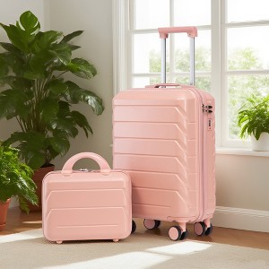 FONTOI 2 Pcs Luggage Sets 20 Inch Carry On Luggage With 14 Inch Cosmetic Case Carry On Suitcase Stylish Rolling Carry On Luggage With Wheels - 1 of 4