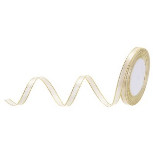 Unique Bargains Double Face Wide Satin Ribbon with Gold Edges for Wedding Bouquet - 1 of 4