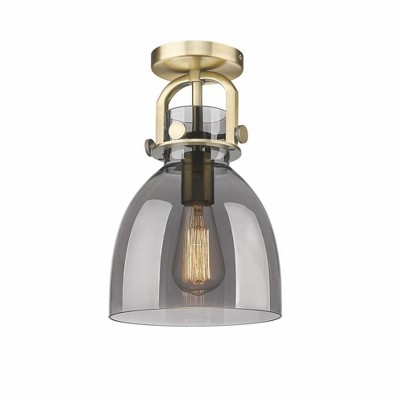 Newton Bell - 1 Light Flush Mount In Industrial Style-12.5 Inches Tall and 8 Inches Wide