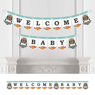 Big Dot of Happiness Happy Fall Truck - Baby Shower Bunting Banner - Party Decorations - Welcome Baby