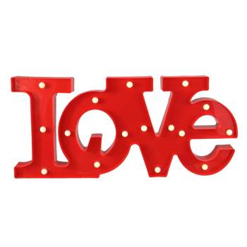 Northlight 20" Battery Operated LED Lighted "LOVE" Valentine's Day Marquee Sign - Red