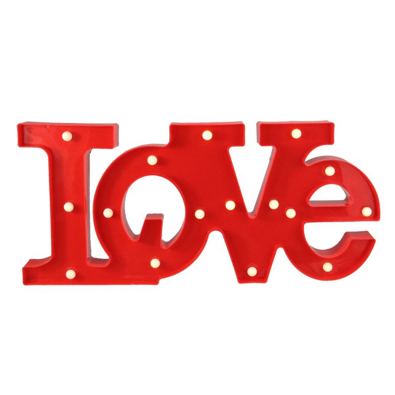 Northlight 20" Battery Operated LED Lighted "LOVE" Valentine's Day Marquee Sign - Red, 3 of 5