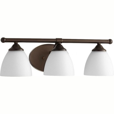 Quorum Lighting Brooks Glass 3-Light Oiled Bronze Wall Sconce