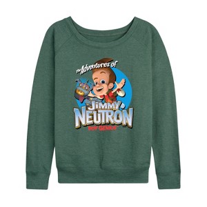 Women's - Jimmy Neutron - Boy Genius Lightweight French Terry Wide Neck Long Sleeve Shirt - 1 of 4