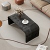 ALEXOUN Minimalist Coffee Table with Curved Design - Stylish Retro Look,Easy to Use,Multifunctional Furniture for Living Room,Dining Room - 2 of 4