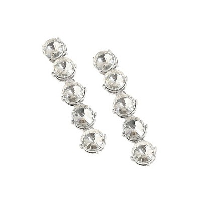 SOHI Women's Crystal Silver Casual Drop Earrings