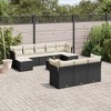 vidaXL 11 Piece Patio Sofa Set with Cushions Black and Cream Poly Rattan - 2 of 4