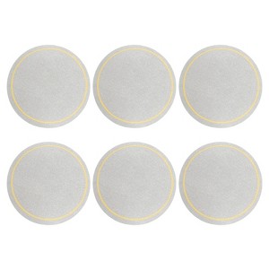Unique Bargains Round PVC Leather Waterproof Anti-slip Home Decor Coasters 6 Pcs - 1 of 4