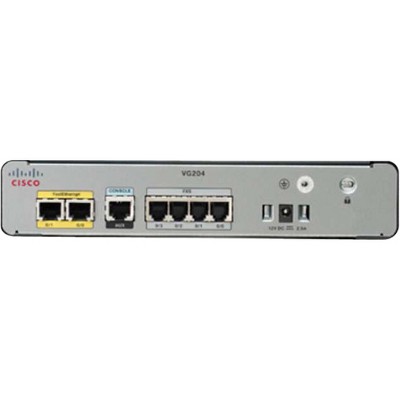 Cisco VG204XM Analog Voice Gateway - 2 x RJ-45 - 4 x FXS - USB - Management Port - Fast Ethernet - Desktop, Wall Mountable
