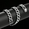 Iced Out Diamond Link Chain Bracelet Set for Men Women, Hip Hop Jewelry Gift for Boys - 4 of 4