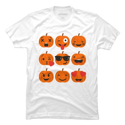 Men's Design By Humans Halloween Pumpkins Emoji By honeytree T-Shirt