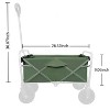 Grungis Folding Wagon Storage Cart with Big Wheels,Shopping Wagon Cart with Adjustable Handle&Drink Holders,Utility Cart for Camping,Shopping,Beige - 3 of 4