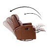 Favonius Genuine Leather Swivel Rocker Recliner with Nailhead Trim for Bedroom and Living Room, Set of 2 | ARTFUL LIVING DESIGN - 3 of 4