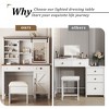 Infurnic Makeup Vanity Tables Set with Mirror and Lights, Hairdryer holder, Drawer and Storage Cabinet, for Bedroom, White, 42.1"*15.7"*53.9" - 4 of 4