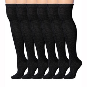 Isadora Paccini Womens 3 Pairs Black Triad Simple Solid Shades Pattern Over The Knee High Socks - 1 of 4