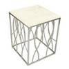 Roundhill Furniture Kameral Square Marble End Table with Stainless Steel Base - 4 of 4