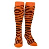 Mk Socks Tiger, Zebra, Cat Stripes Long Baseball, Football, Soccer Socks - Orange Black - 2 of 3