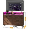 Zstar 8 Drawers Dresser for Bedroom, Living Room, Entryway with LED Light & Charging Station - 2 of 4