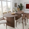 Wooakway 30"H Oval Wood Dining Table Kitchen Table Conference Table with Double Pedestal - 4 of 4