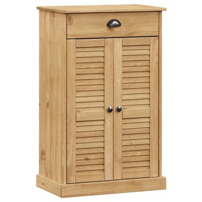 vidaXL VIGO Shoe Cabinet Shoe Storage Organizer with Doors Solid Wood Pine
