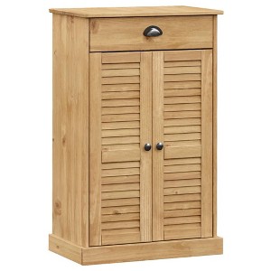 vidaXL VIGO Shoe Cabinet Shoe Storage Organizer with Doors Solid Wood Pine - 1 of 4