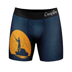 Mens Cant Work Today My Arm Is In A Cast Boxer Briefs Funny Fishing Graphic Novelty Underwear - Crazy Dog Boxer Briefs - 1 of 4