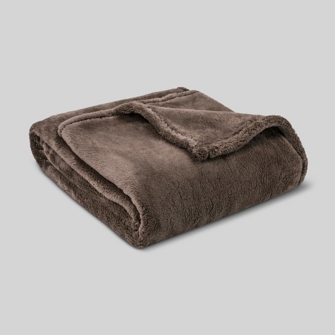 Fuzzy Blanket Throw - Brown - Threshold™ : Target