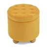CAVINAS Flannel Round Storage Ottoman with Flip-Top,Multi-functional Round Button-Tufted Ottoman,  Round Ottoman for Living Room,Bedroom - 2 of 4
