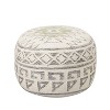 Storied Home Round Wool Blend Kilim Pouf with Geometric Design Gray: Bohemian Charm, Cotton Fill, Zipper Closure, No Assembly Required - 2 of 4