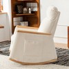 Dexmalle Modern Upholstered Rocking Chair Rubber Wood Armchair - 4 of 4