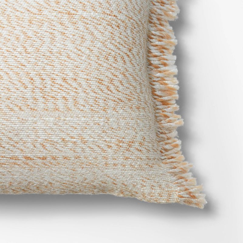 Oversized Spacedye Woven Lumbar Throw Pillow with Frayed Edges Neutral/Cream - Threshold&#8482; designed with Studio McGee, 3 of 13