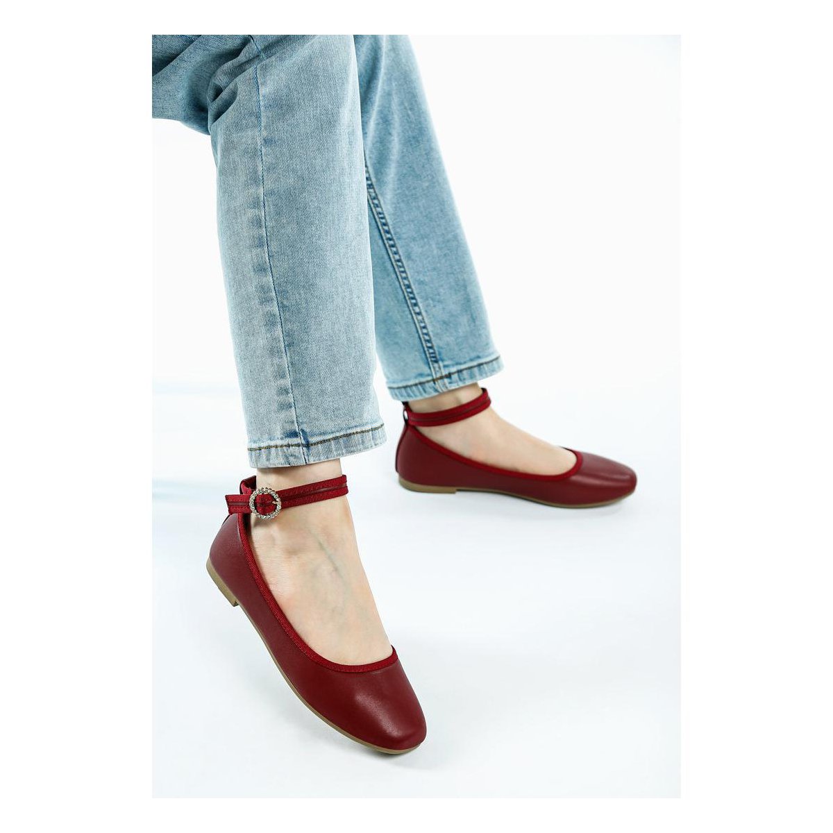 Обувь London Rag Womens Danseur Ankle Strap Detail Ballet Flats 8 — фото 2