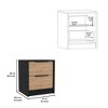 NicBex 16.1 inch Wide Nightstand with 2 Drawers, Modern Side Table with Solid Wood Frame and Metal Handles,Bedside Table for Bedroom,Living Room - 3 of 4