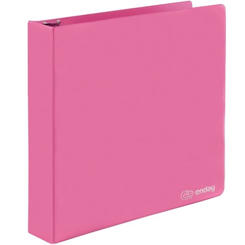 Enday 2-Inch Slant-D Ring View Binder with 2 Pockets, Pink