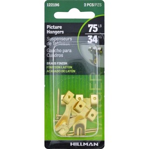 Hillman AnchorWire Brass-Plated Gold Professional Picture Hanger 75 lb 2 pk (Case of 10) - 1 of 1