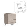 NicBex 3 Drawers Dresser for Bedroom,Modern Style Wooden Drawers with Black Handle,Dressers for Kids Room,Living Room,Entry and Hallway,Gray - 4 of 4