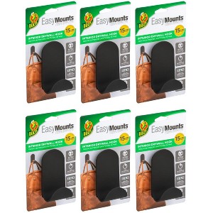 Duck EasyMounts Wall Mounted Decorative Hooks, Black, 4 Pack - 1 of 4